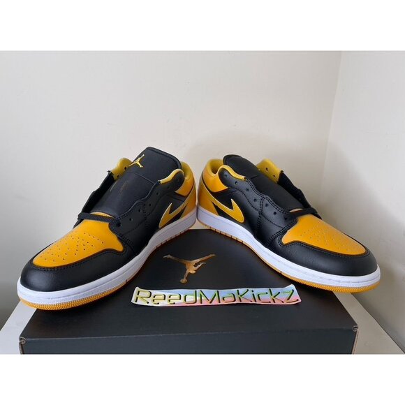 Jordan 1 Low Black Yellow Ochre Mens Sizes 553558 072 - Picture 3 of 6